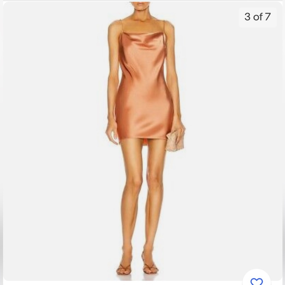 Nanushka Satin Mini Dress in Copper